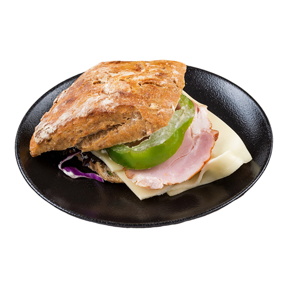 Ost skinke sandwich i grovbolle